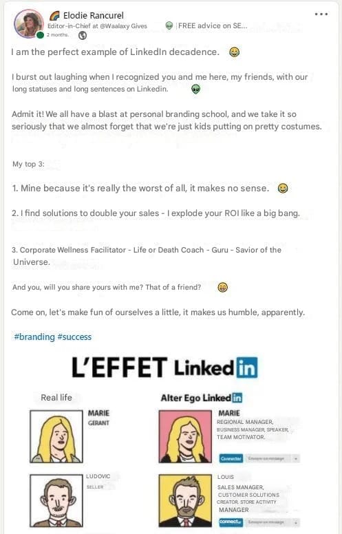 Voorbeeld van een virale LinkedIn post 2/