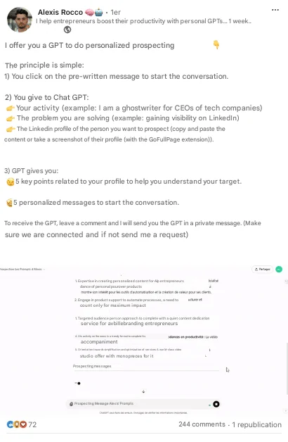 Sample LinkedIn post with Lead Magnet