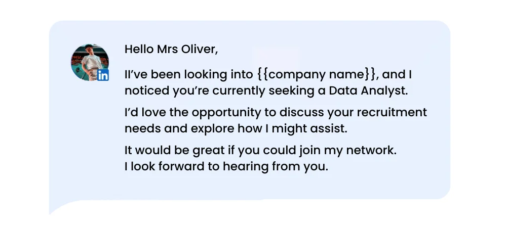 LinkedIn connection message templates : Apply on LinkedIn.