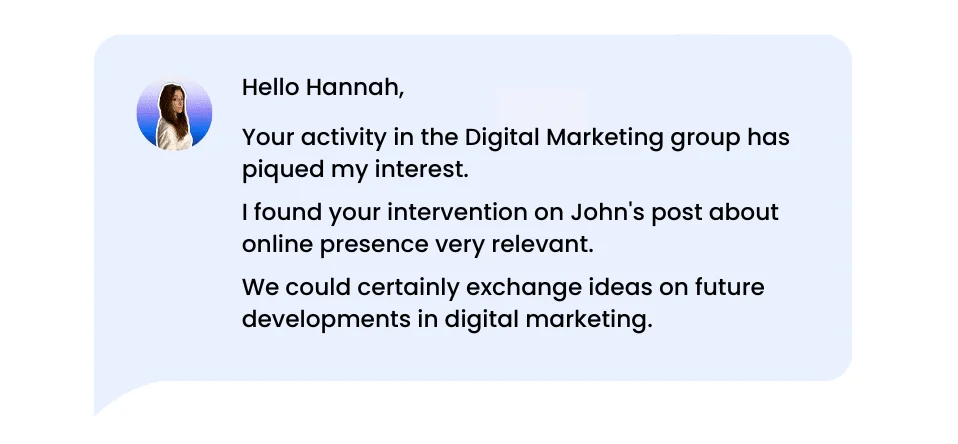 LinkedIn connection message templates: LinkedIn group member.