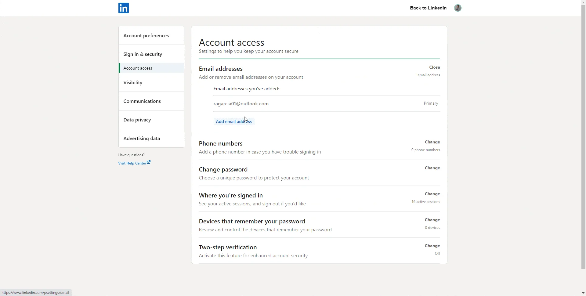 Update your LinkedIn account with the new email and activate all the notifications