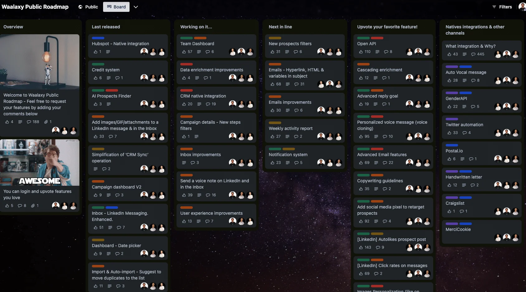 Waalaxy roadmap