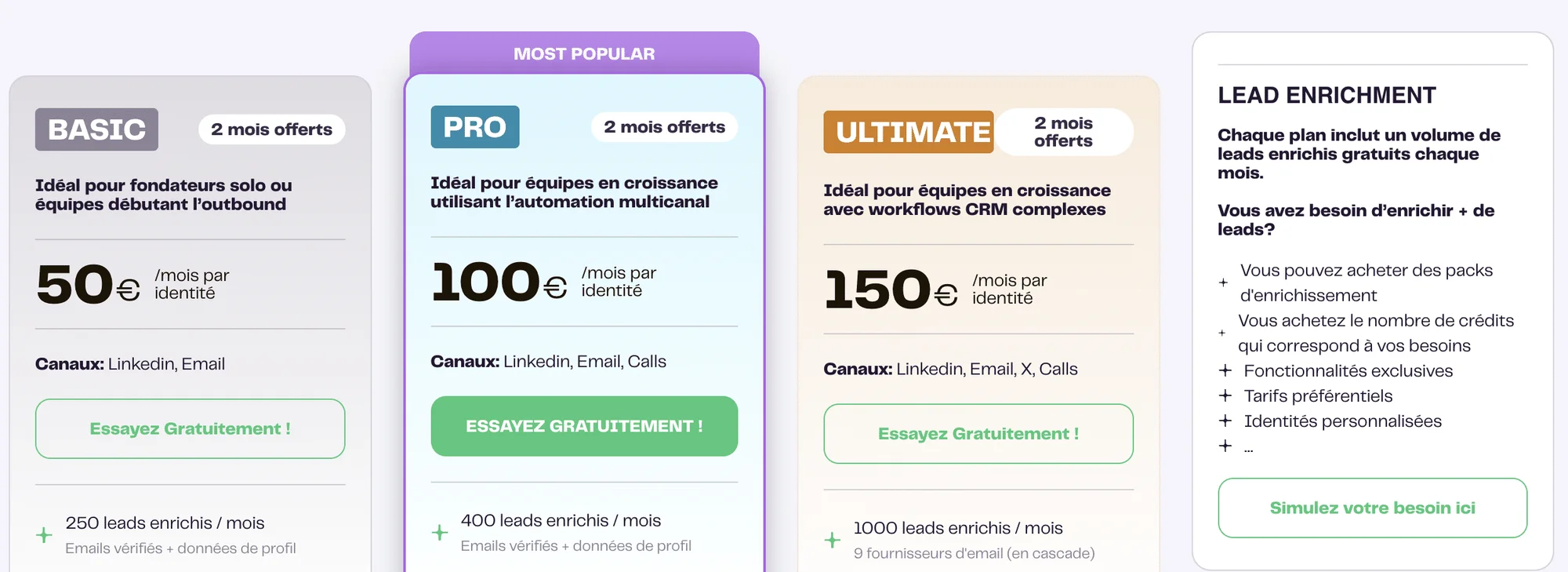 La Growth Machine tarieven