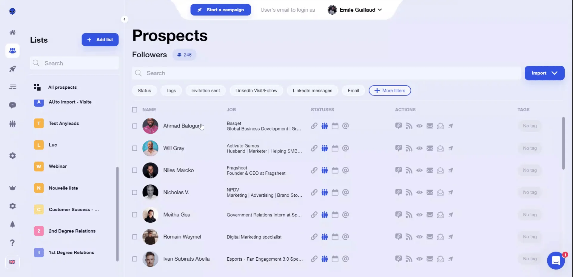 modificare l'elenco dei potenziali clienti