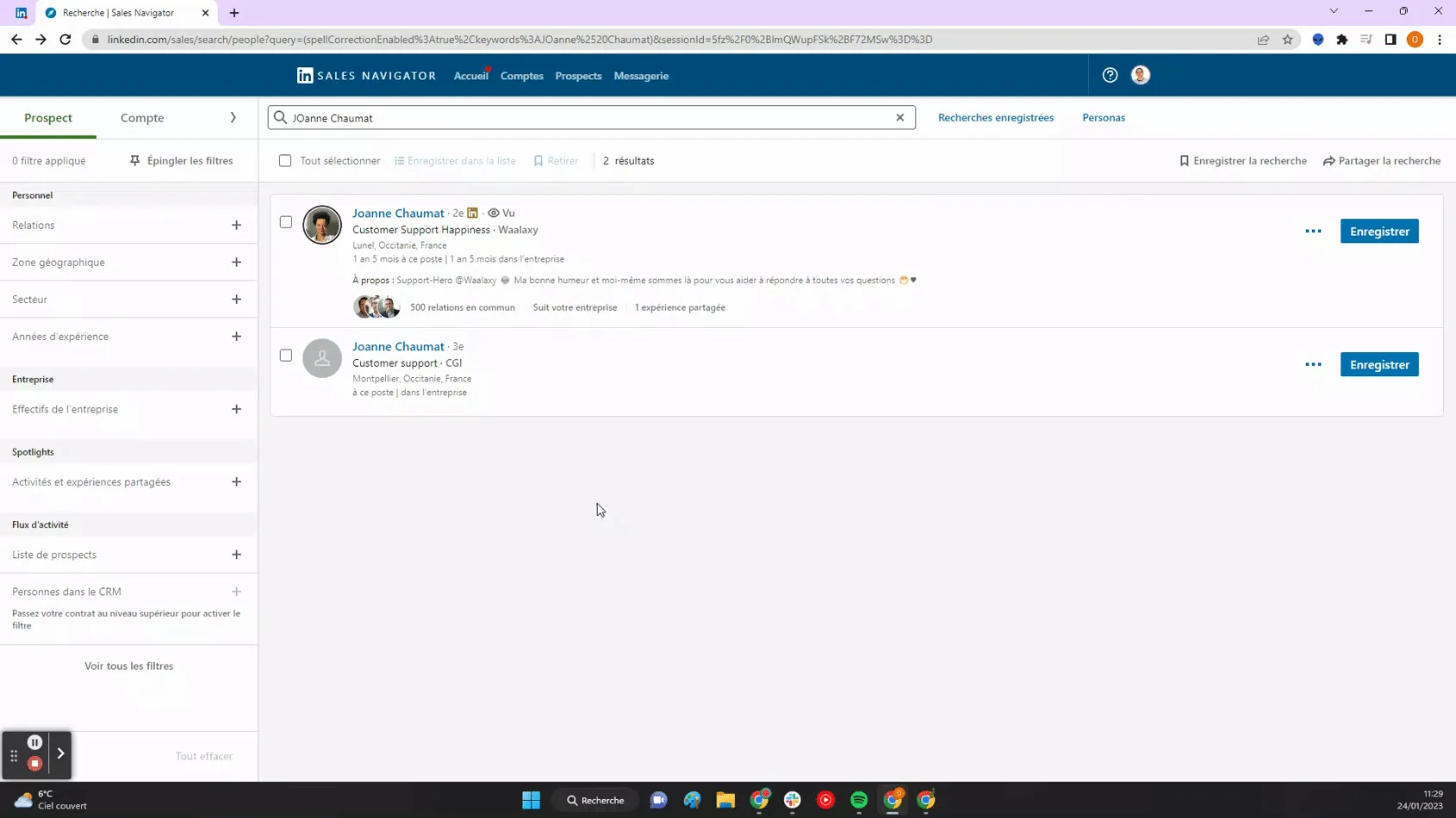 Import a single Sales Navigator profile