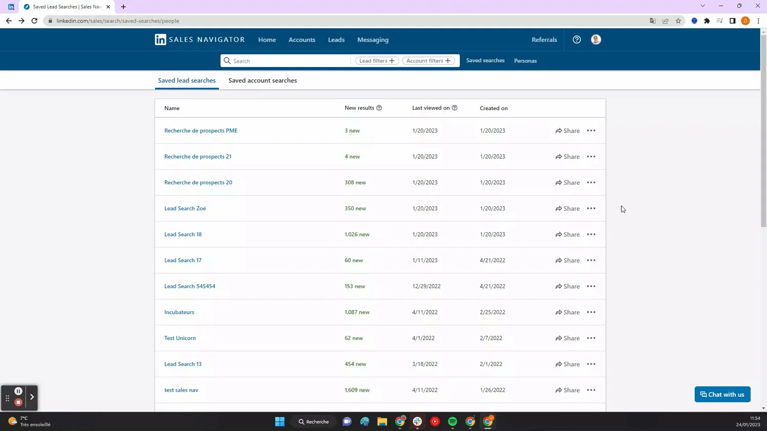 Import a search saved on Sales Navigator