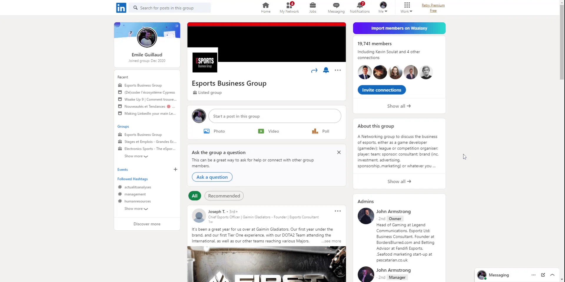Import LinkedIn group members