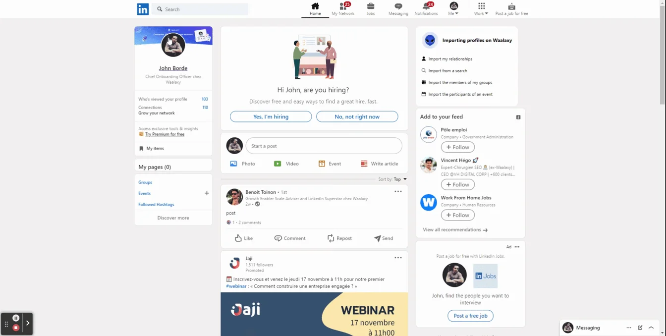 importar contactos do LinkedIn