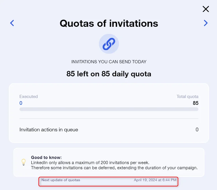 quotas of invitations