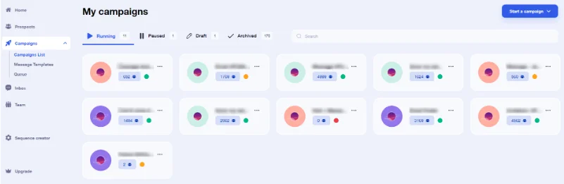 waalaxy campaign colors points