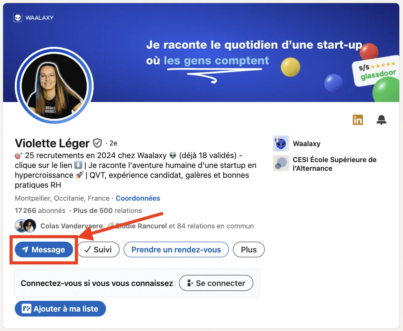 Een bericht sturen op LinkedIn.