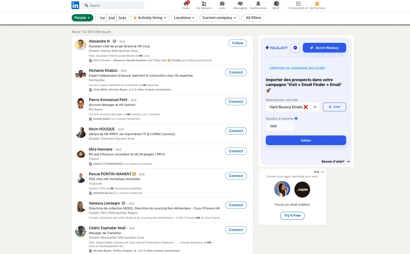 Automatisierung der Personalbeschaffung: LinkedIn-Mitgliedsnetzwerk.