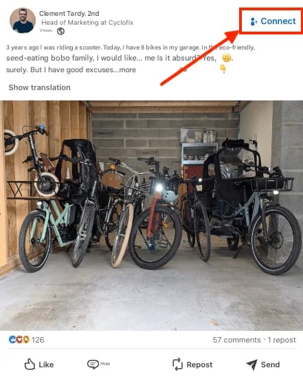 Stuur een uitnodiging vanuit een LinkedIn post