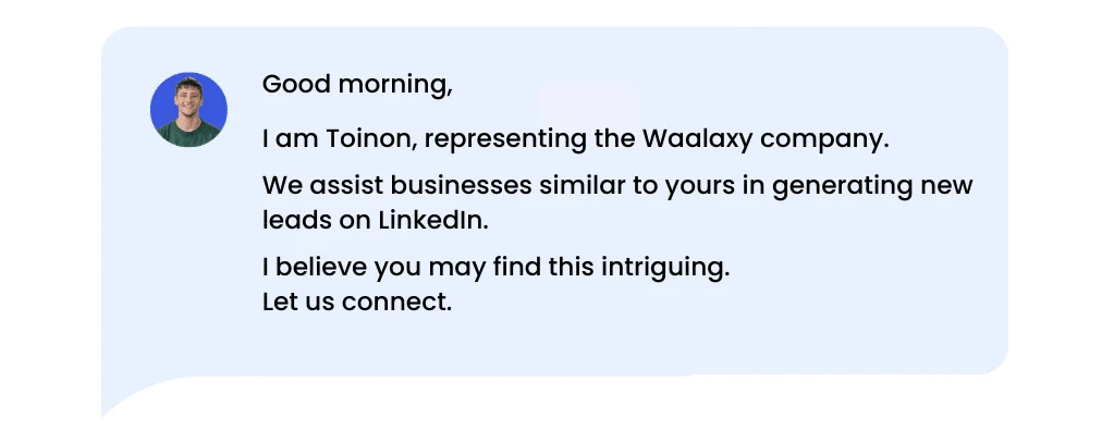 Exemplo de mensagem de convite para o LinkedIn a evitar.