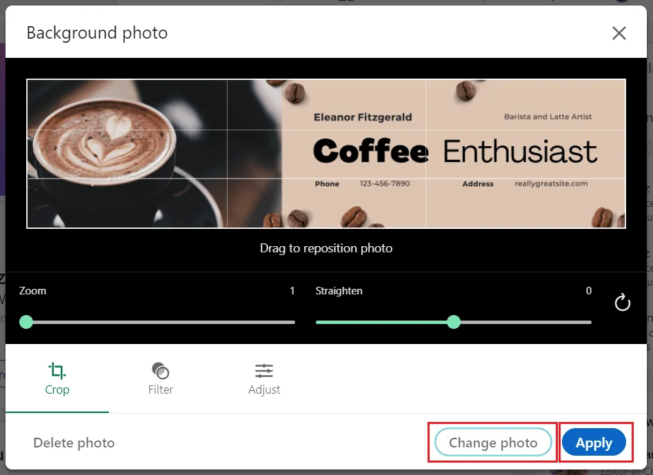 click “Apply” to update the cover image.