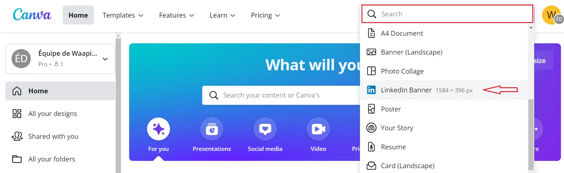 Use Canva for your Header