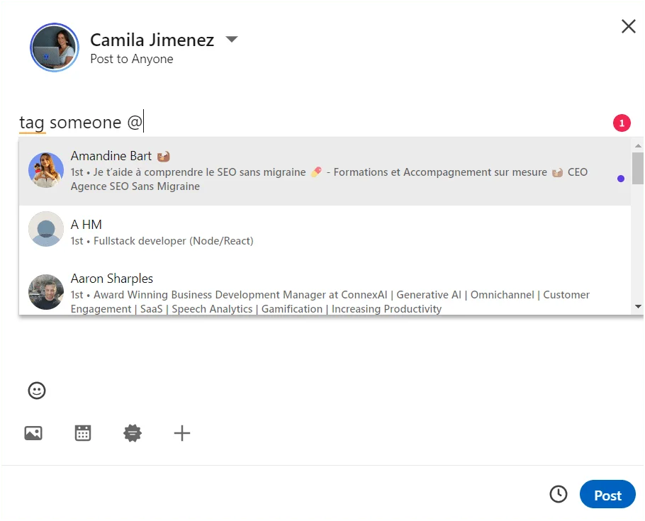 hoe iemand taggen op linkedin
