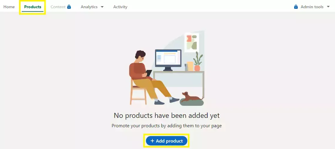 onglet produit page entreprise LinkedIn