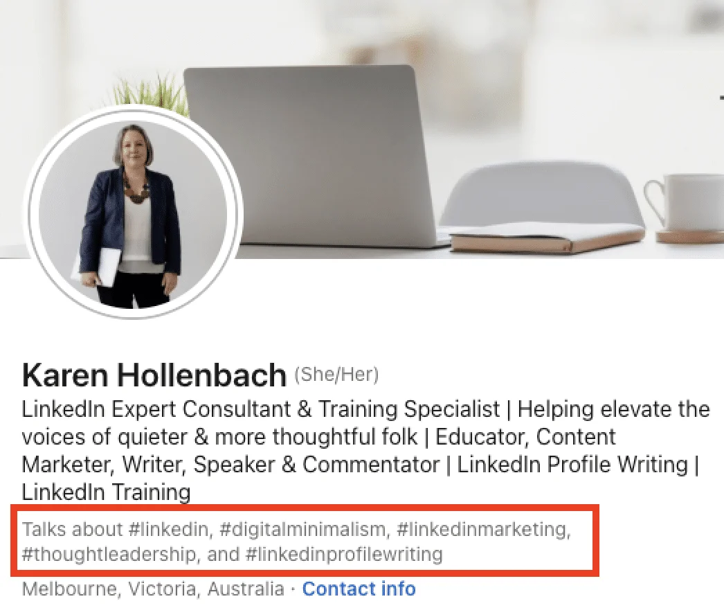 LinkedIn "Talks About" Feature