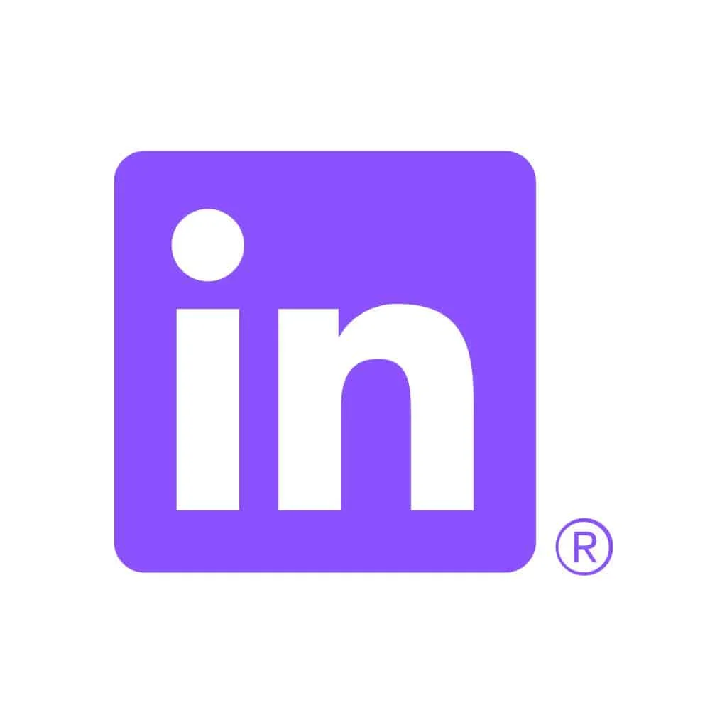 Logótipo roxo do LinkedIn jpg