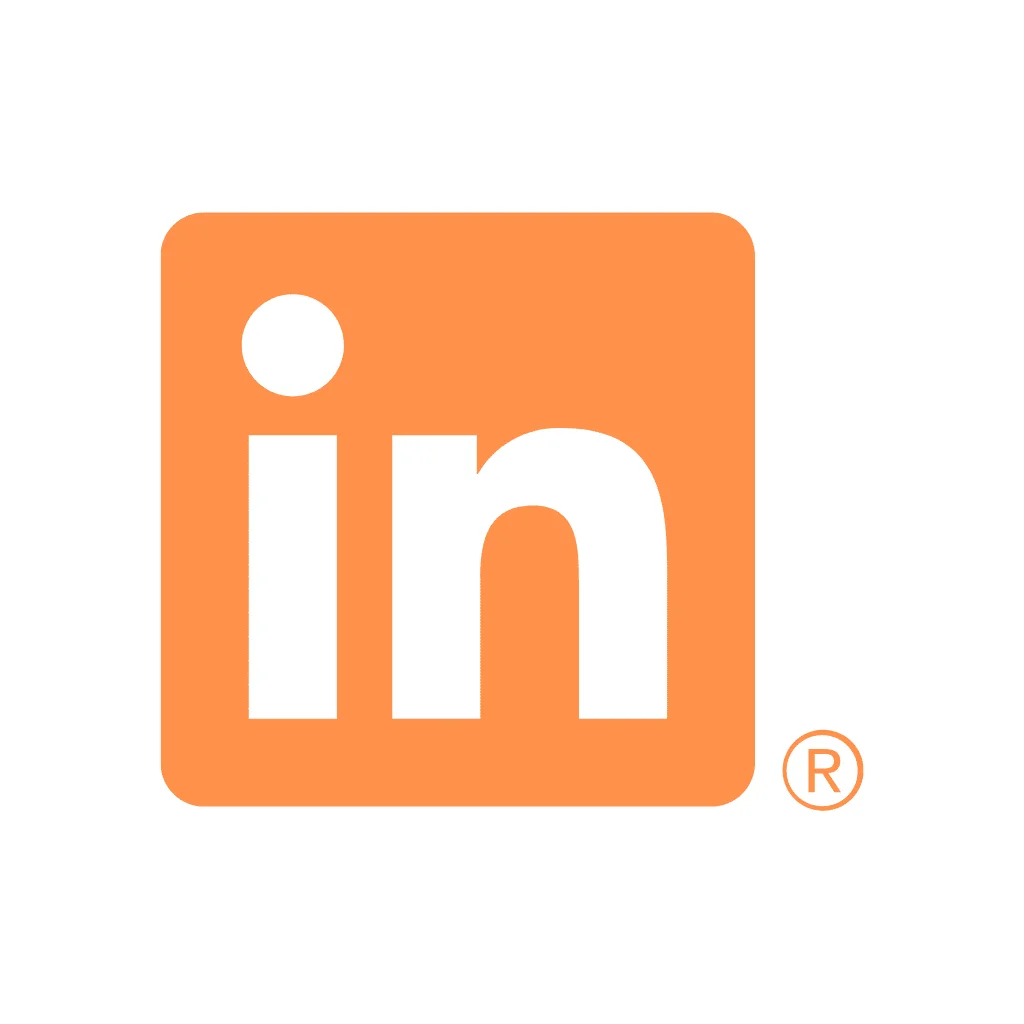 Logótipo laranja do LinkedIn