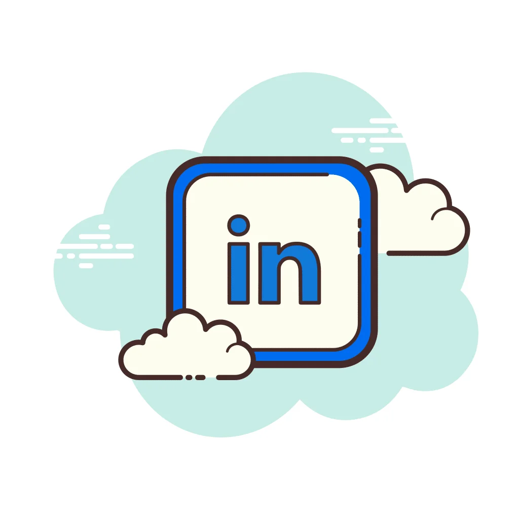 Logótipo do LinkedIn na nuvem