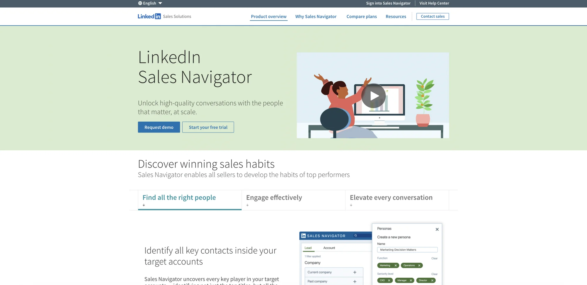 LinkedIn Sales Navigator login page.