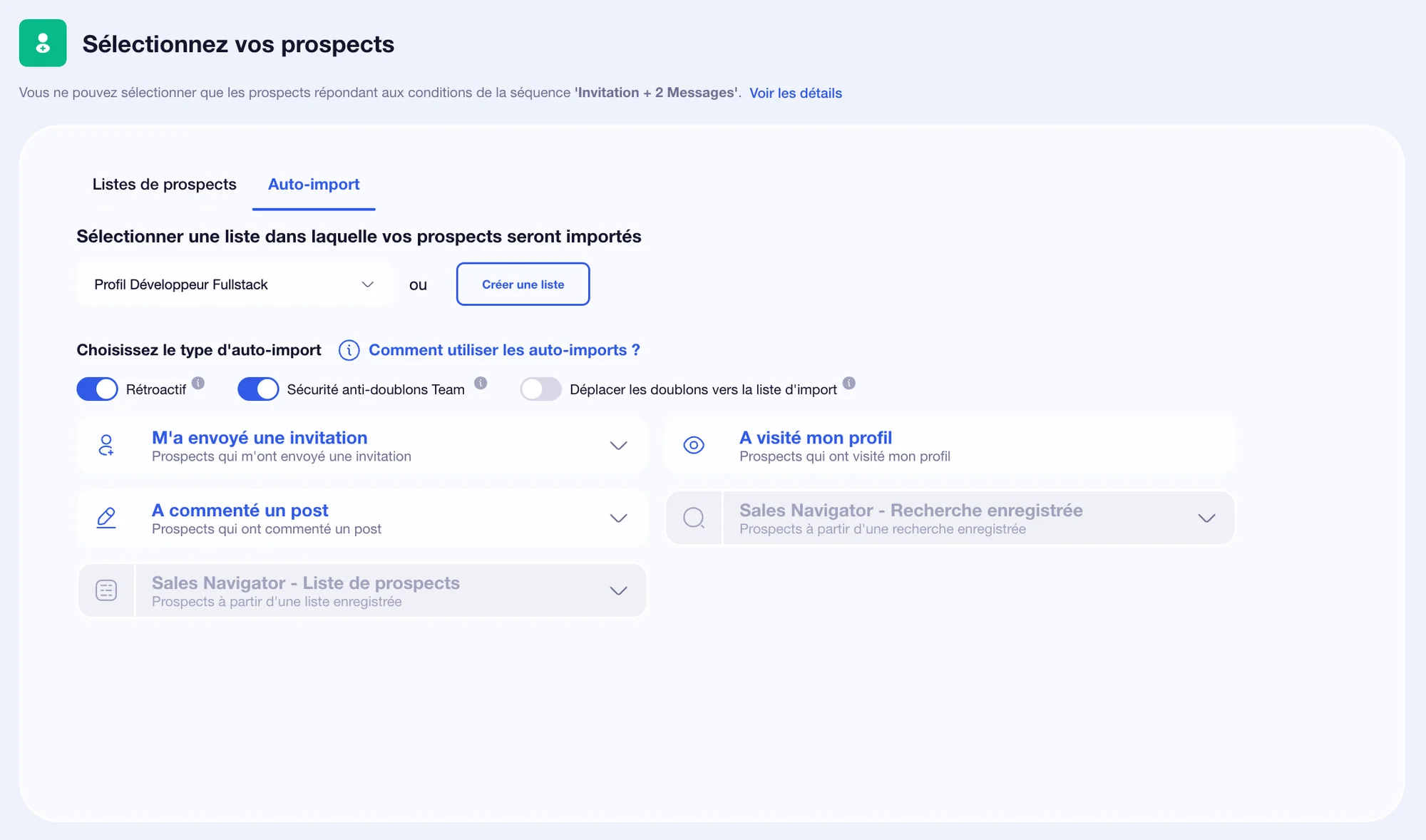 Auto-import with Waalaxy