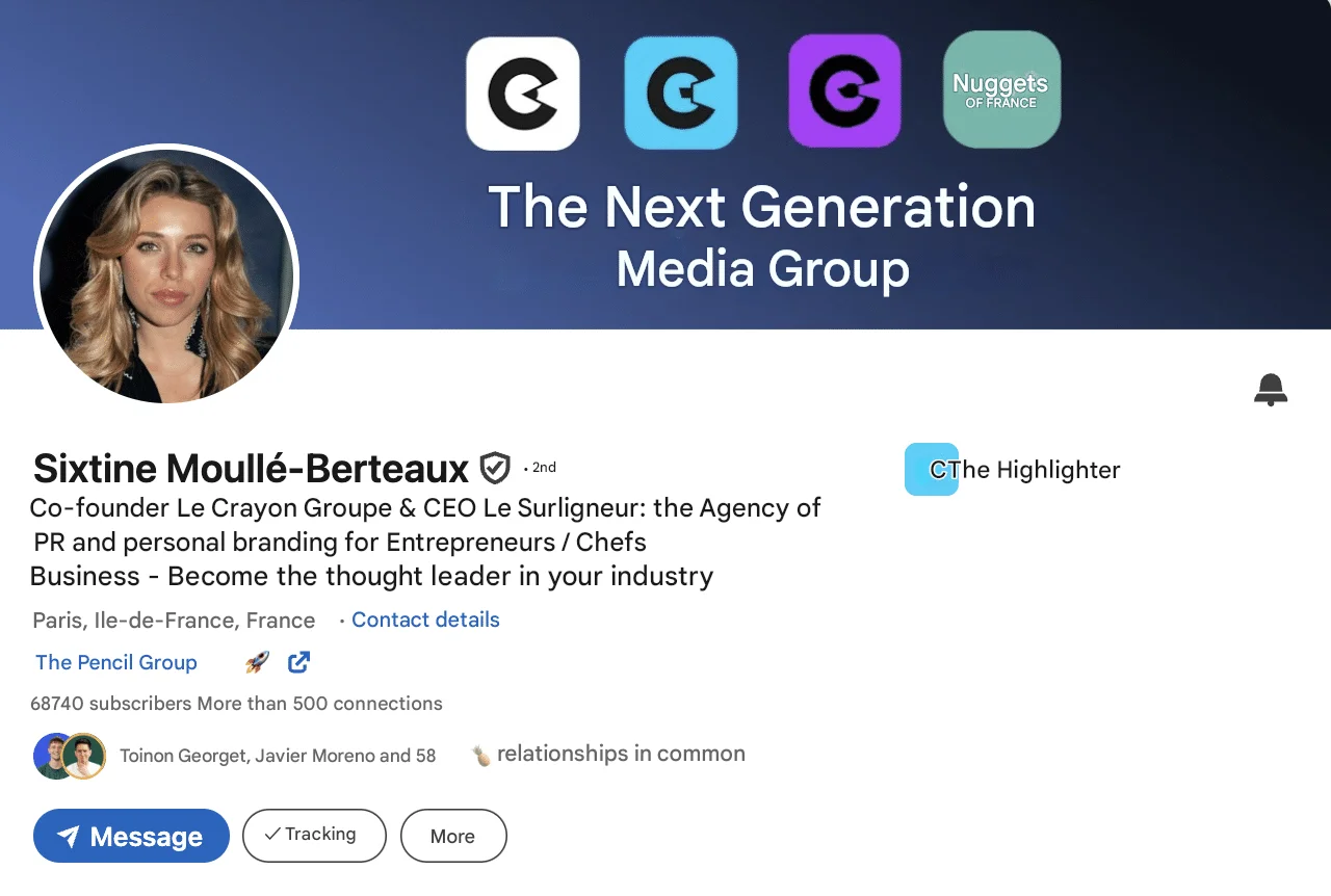 LinkedIn Headline Example 7: for communications/media.