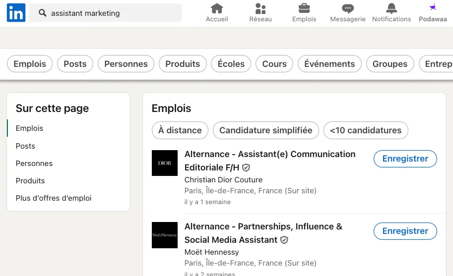 indeed vs LinkedIn - interface LinkedIn