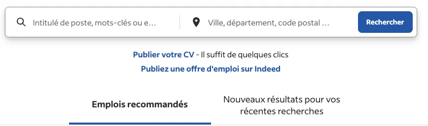 indeed vs LinkedIn - interface indeed