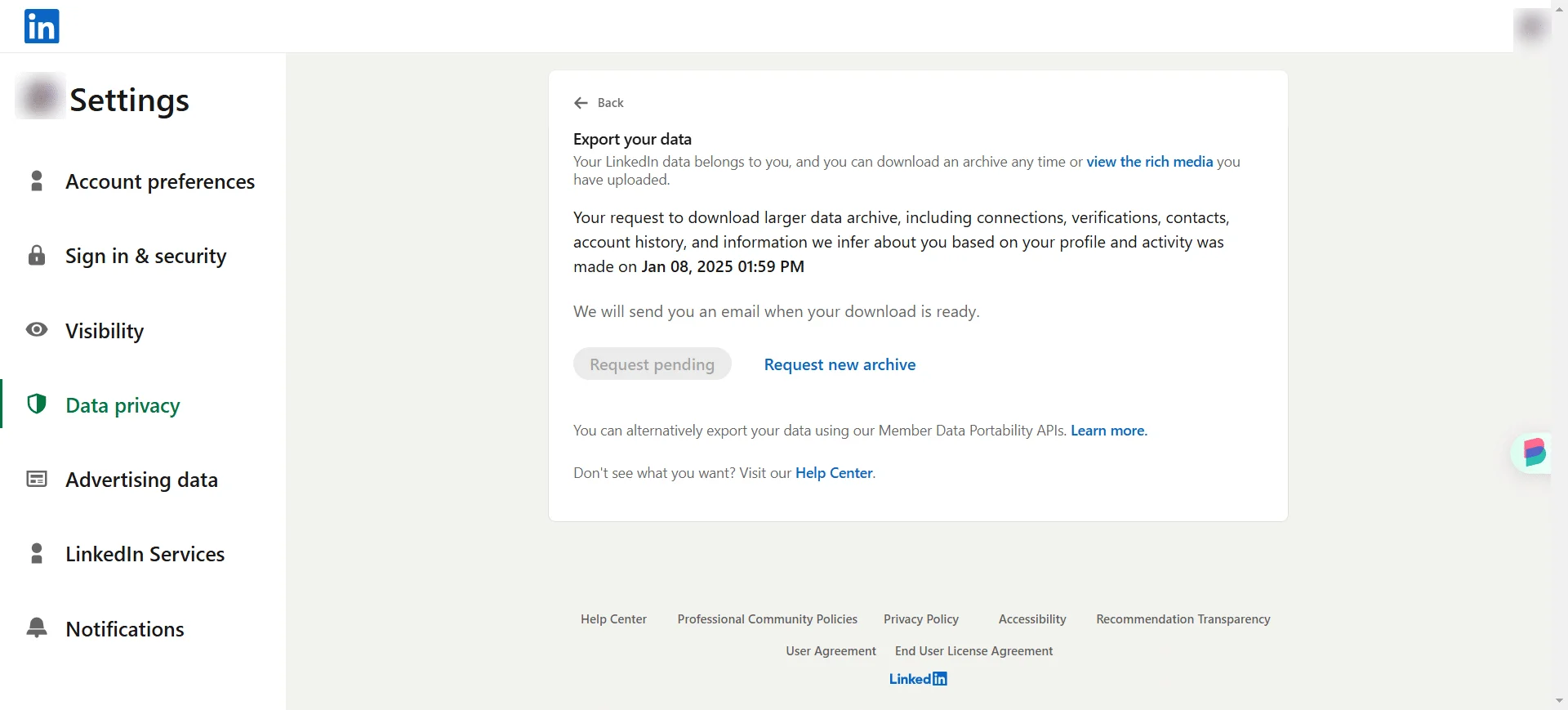 export linkedin contacts