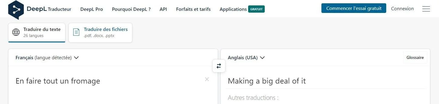 traduire votre profil LinkedIn avec Deepl