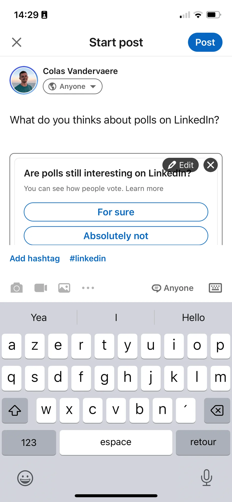 add a description to your poll