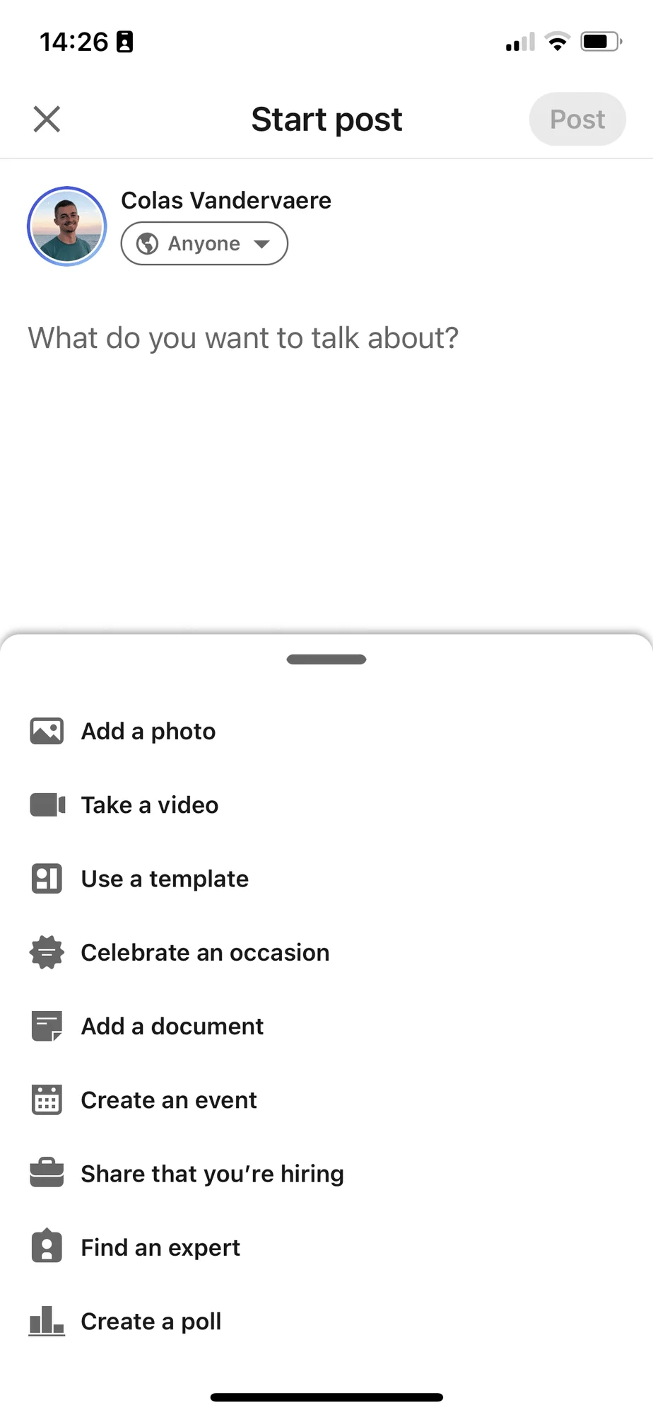scroll down to "Create a poll."