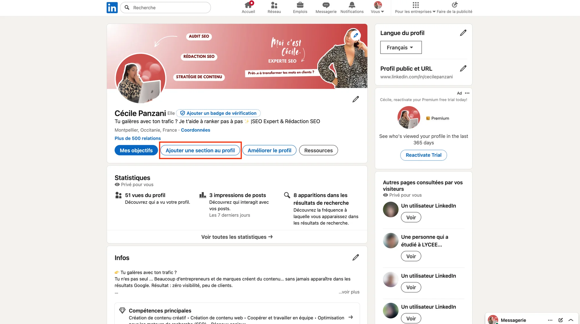 Ajouter une certification LinkedIn classique