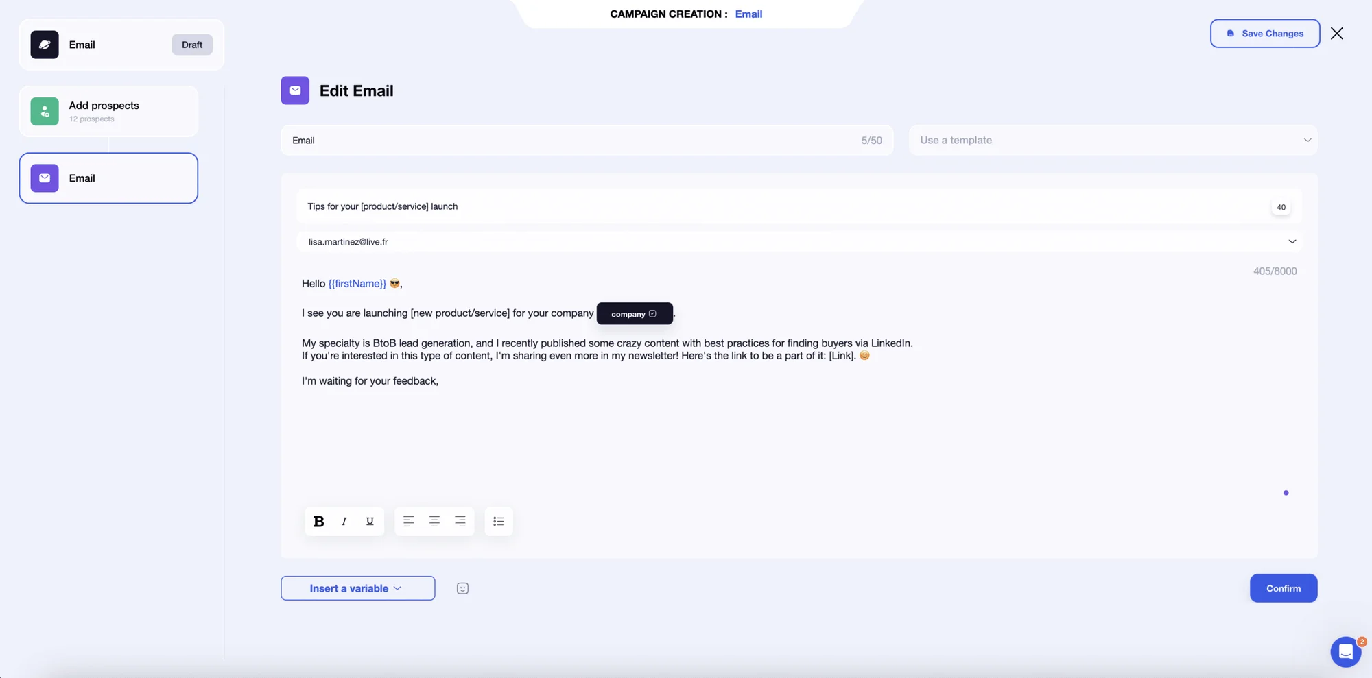 Tecniche di prospezione delle vendite via e-mail: Esempi di riproposizione di contenuti.