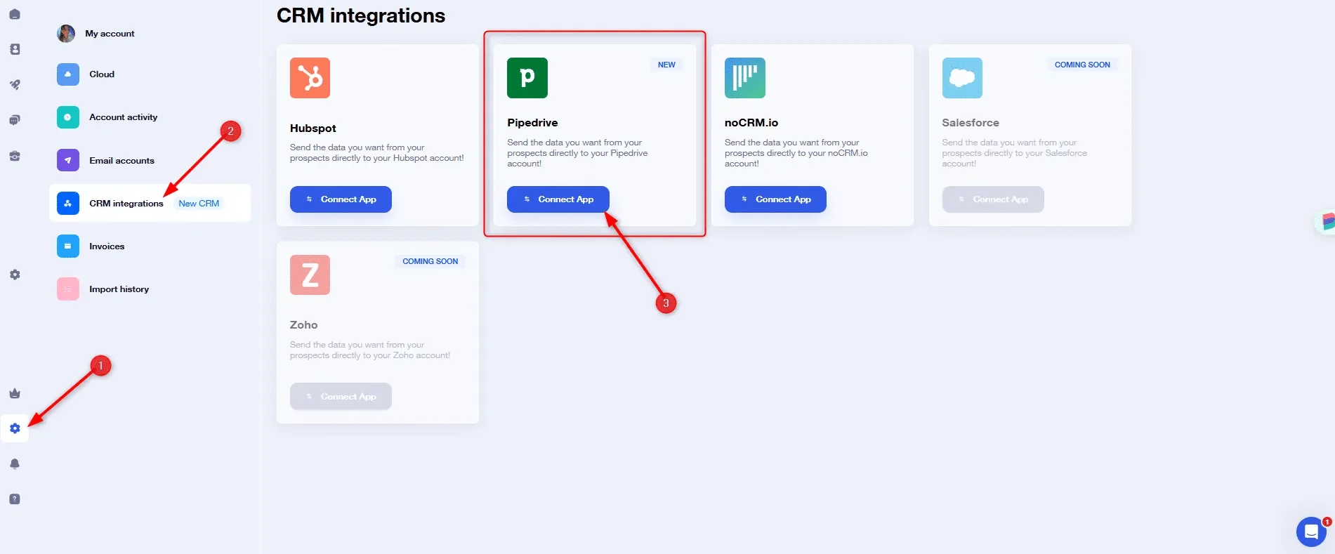 sincronizar Waalaxy con Pipedrive