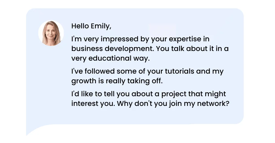 Beispiel für eine LinkedIn-Verbindungsanfrage.