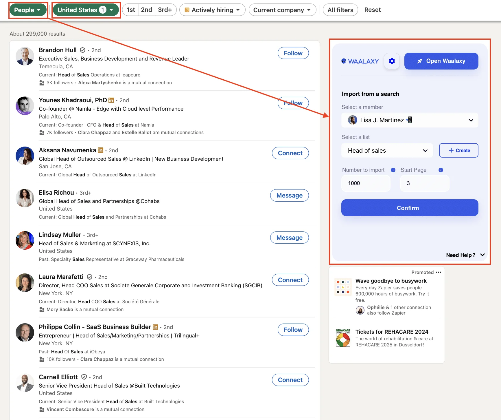 Generar oportunidades para incluir en el pipeline de ventas utilizando LinkedIn y Waalaxy