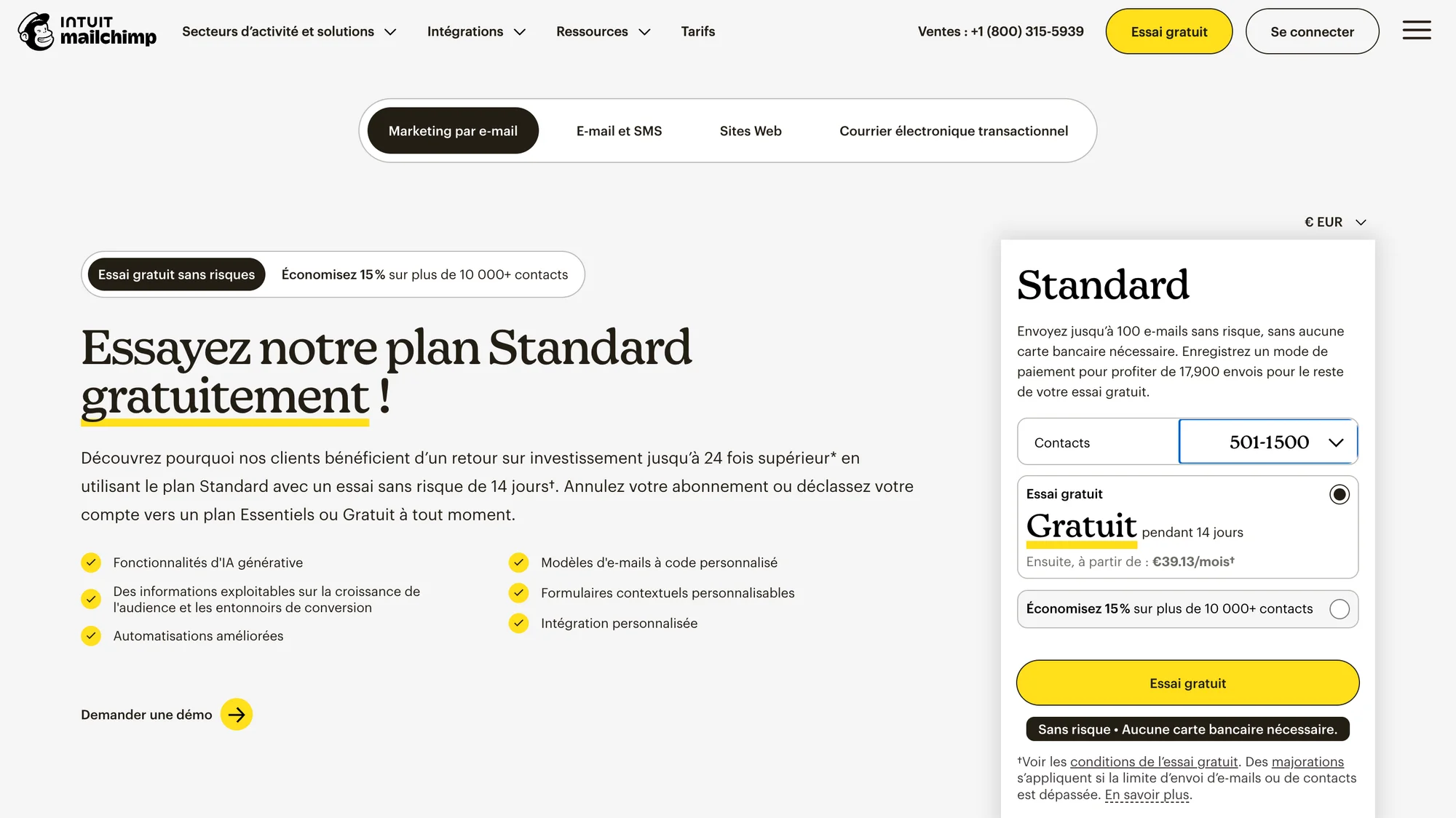 prix mailchimp