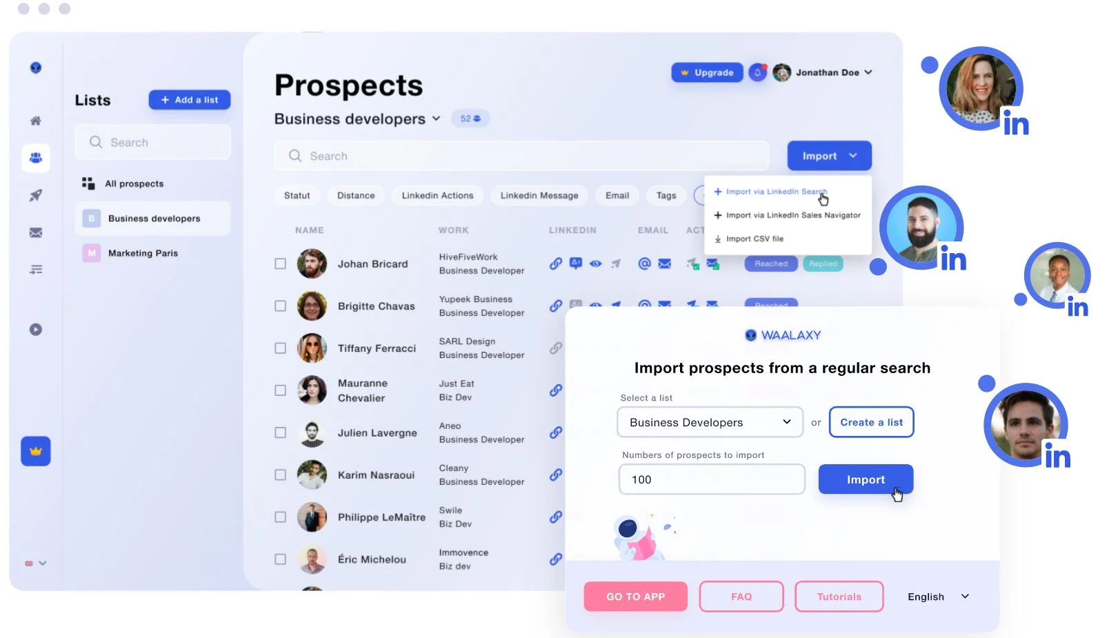 Waalaxy : un outil de prospection automatique sur <strong>LinkedIn</strong> et par email