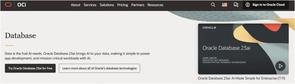 Base de dados Oracle gratuita