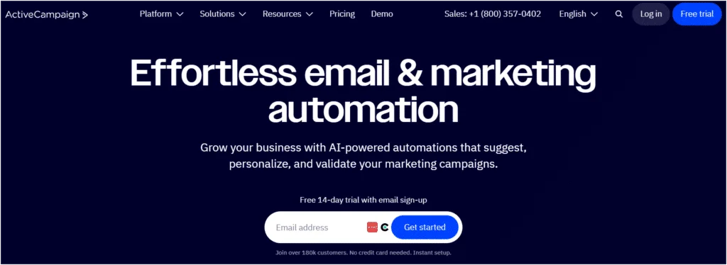 Base de dados gratuita da ActiveCampaign