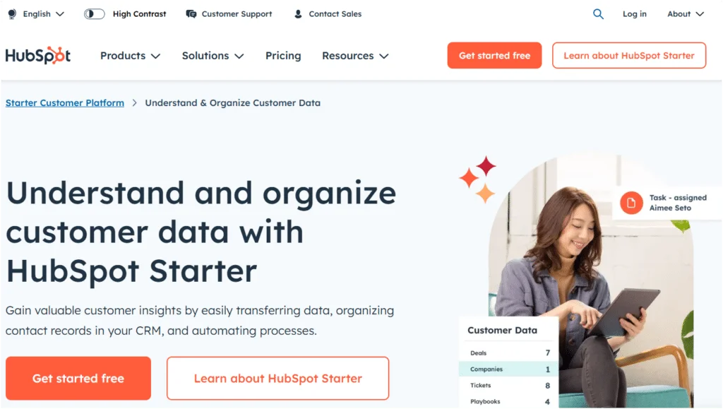 database online gratuito Hubspot