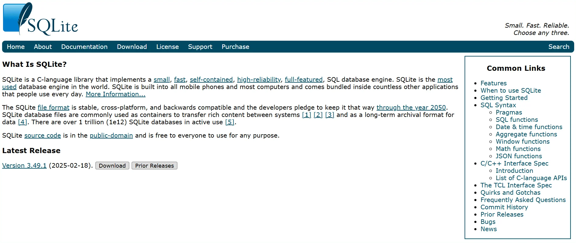 Base de dados online gratuita SQLite
