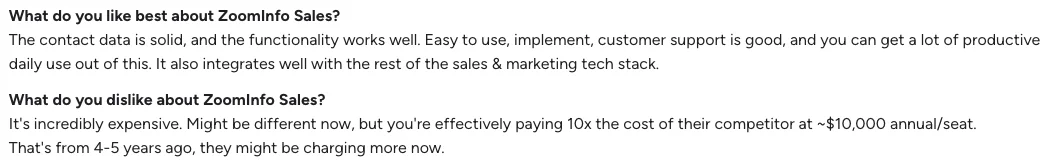 6sense reviews ZoomInfo Intent customer reviews