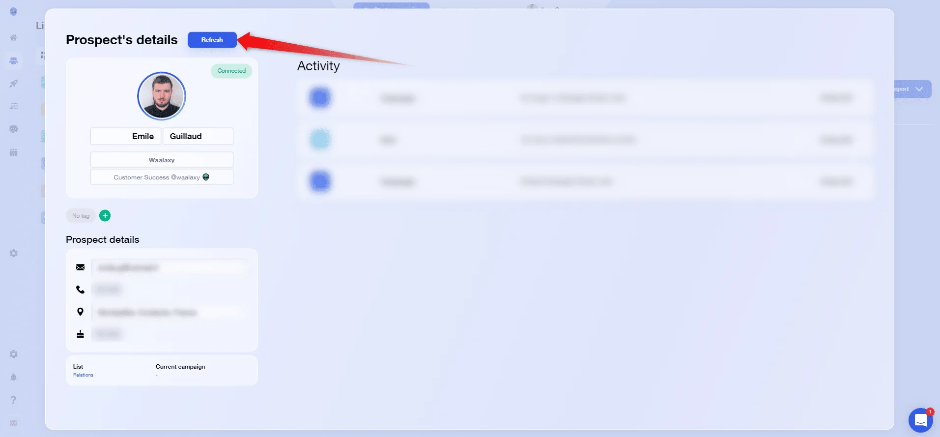 manually refresh your prospects' status