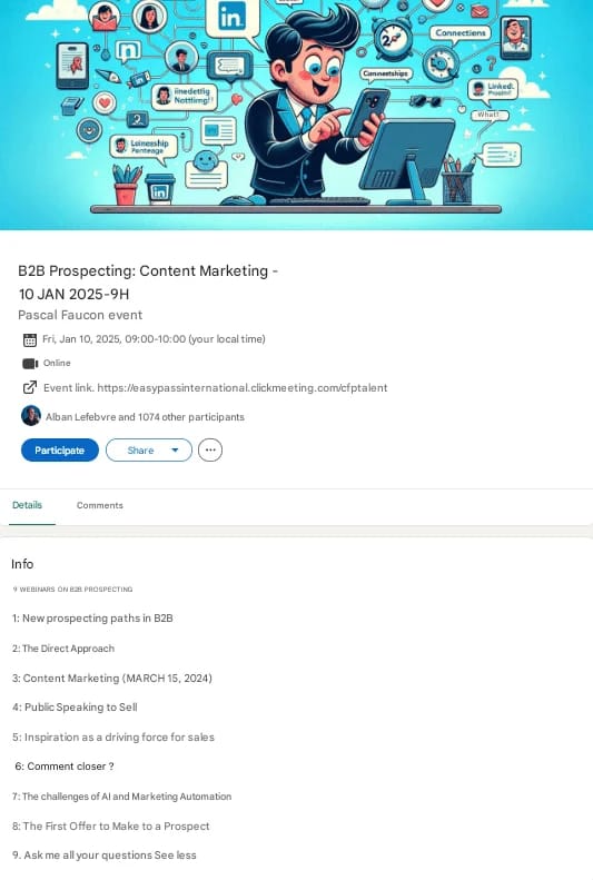LinkedIn content strategie: voorbeeld van LinkedIn evenementen.