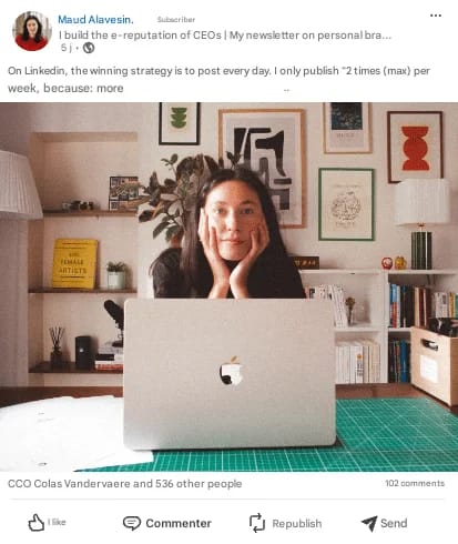 Publiceer regelmatig om je LinkedIn contentstrategie te voeden.